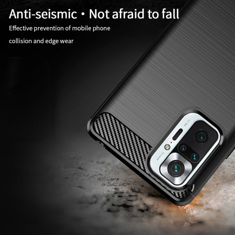 For Xiaomi Redmi Note 10 Pro / Note 10 Pro Max MOFI Gentleness Series Brushed Texture Carbon Fiber Soft TPU Case(Red) - Xiaomi Cases by MOFI | Online Shopping South Africa | PMC TechLife