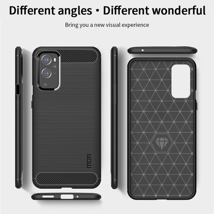 For OnePlus 9 MOFI Gentleness Series Brushed Texture Carbon Fiber Soft TPU Case(Red) - OnePlus Cases by MOFI | Online Shopping South Africa | PMC TechLife | Buy Now Pay Later Mobicred
