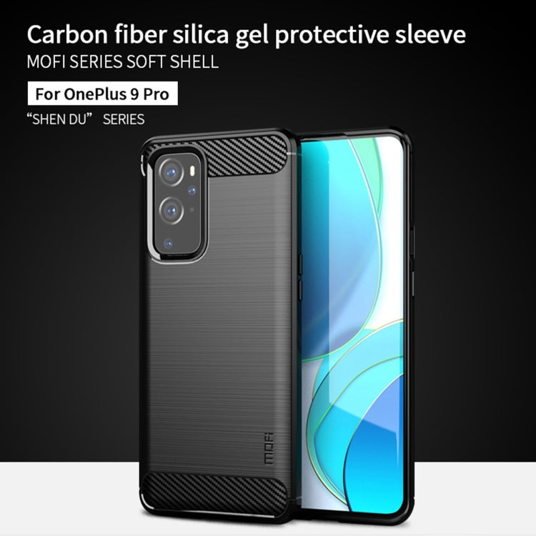 For OnePlus 9 Pro MOFI Gentleness Series Brushed Texture Carbon Fiber Soft TPU Case(Blue) - OnePlus Cases by MOFI | Online Shopping South Africa | PMC Jewellery | Buy Now Pay Later Mobicred