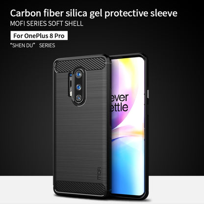 For OnePlus 8 Pro MOFI Gentleness Series Brushed Texture Carbon Fiber Soft TPU Case(Black) - OnePlus Cases by MOFI | Online Shopping South Africa | PMC Jewellery