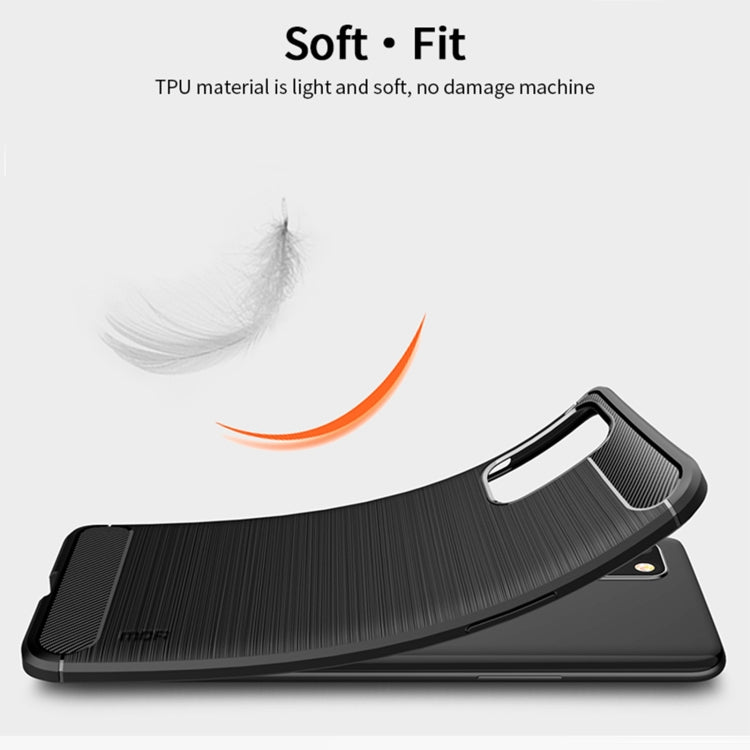 For OnePlus 8T MOFI Gentleness Series Brushed Texture Carbon Fiber Soft TPU Case(Red) - OnePlus Cases by MOFI | Online Shopping South Africa | PMC TechLife
