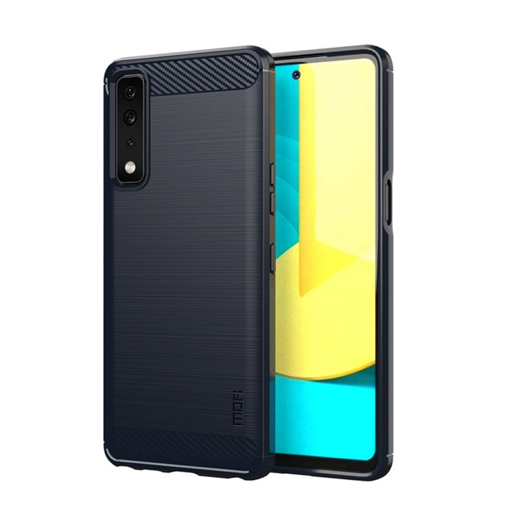 For LG Stylo 7 5G MOFI Gentleness Series Brushed Texture Carbon Fiber Soft TPU Case(Blue) - LG by MOFI | Online Shopping South Africa | PMC Jewellery