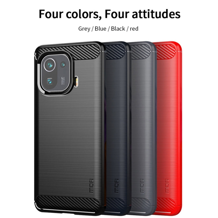 For Xiaomi Mi 11 Pro MOFI Gentleness Series Brushed Texture Carbon Fiber Soft TPU Case(Red) - Xiaomi Cases by MOFI | Online Shopping South Africa | PMC Jewellery | Buy Now Pay Later Mobicred