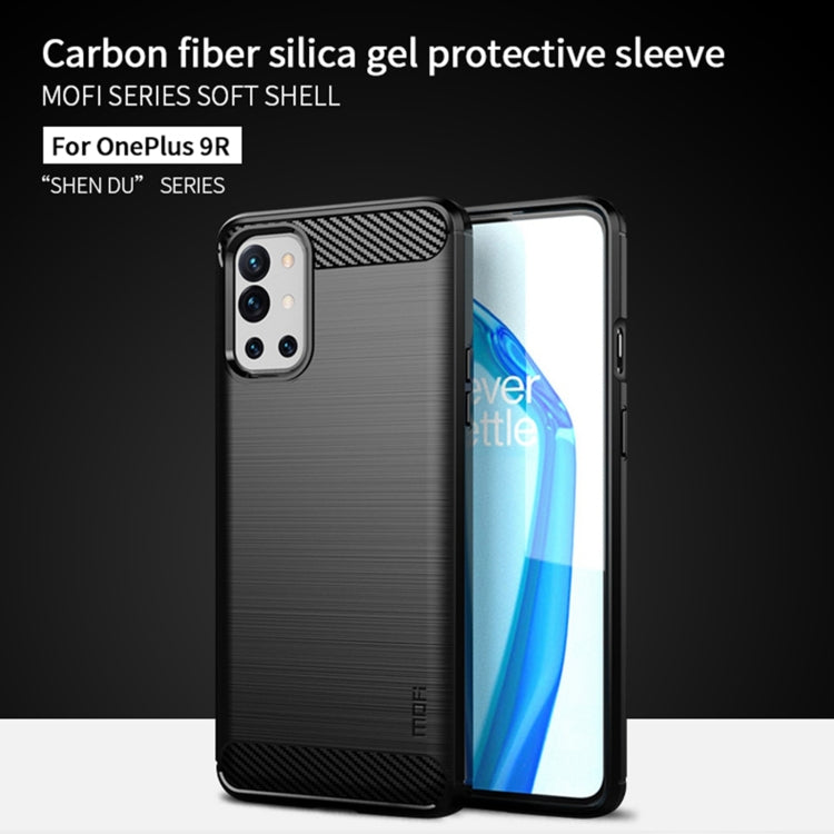 For OnePlus 9R MOFI Gentleness Series Brushed Texture Carbon Fiber Soft TPU Case(Red) - OnePlus Cases by MOFI | Online Shopping South Africa | PMC TechLife | Buy Now Pay Later Mobicred