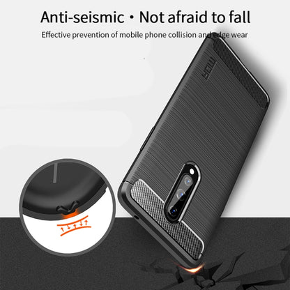 For OnePlus 8 MOFI Gentleness Series Brushed Texture Carbon Fiber Soft TPU Case(Gray) - OnePlus Cases by MOFI | Online Shopping South Africa | PMC Jewellery