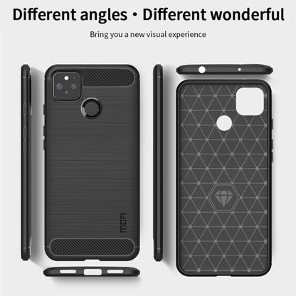 For Google Pixel 5a 5G MOFI Gentleness Series Brushed Texture Carbon Fiber Soft TPU Case(Grey) - Google Cases by MOFI | Online Shopping South Africa | PMC Jewellery