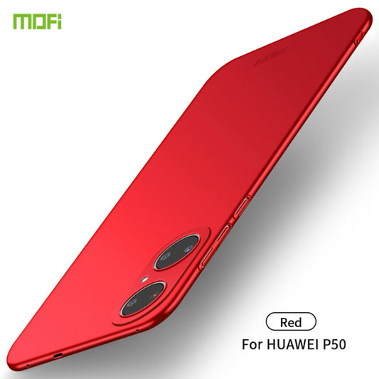 For Huawei P50 MOFI Frosted PC Ultra-thin Hard Case(Red) - Huawei Cases by MOFI | Online Shopping South Africa | PMC Jewellery