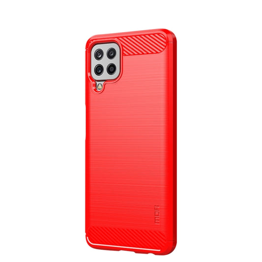 For Samsung Galaxy A22 4G MOFI Gentleness Series Brushed Texture Carbon Fiber Soft TPU Case(Red) - Galaxy Phone Cases by MOFI | Online Shopping South Africa | PMC Jewellery | Buy Now Pay Later Mobicred