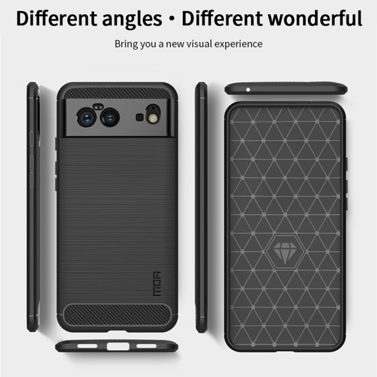 For Google Pixel 6 MOFI Gentleness Series Brushed Texture Carbon Fiber Soft TPU Case(Blue) - Google Cases by MOFI | Online Shopping South Africa | PMC Jewellery