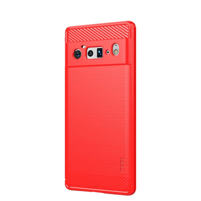 For Google Pixel 6 Pro MOFI Gentleness Series Brushed Texture Carbon Fiber Soft TPU Case(Red) - Google Cases by MOFI | Online Shopping South Africa | PMC Jewellery | Buy Now Pay Later Mobicred