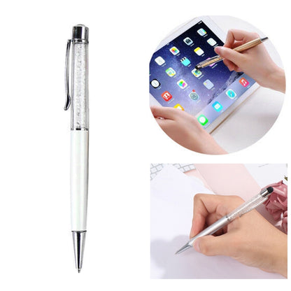 AT-22  2 in 1 Universal Flash Diamond Decoration Capacitance Pen Stylus Ballpoint Pen(White) - Stylus Pen by PMC Jewellery | Online Shopping South Africa | PMC Jewellery | Buy Now Pay Later Mobicred