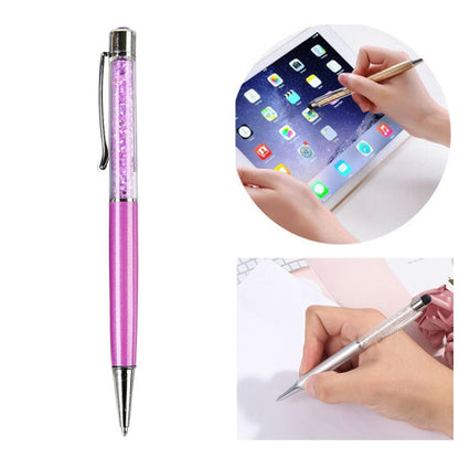 AT-22  2 in 1 Universal Flash Diamond Decoration Capacitance Pen Stylus Ballpoint Pen(Purple) - Stylus Pen by PMC Jewellery | Online Shopping South Africa | PMC Jewellery | Buy Now Pay Later Mobicred