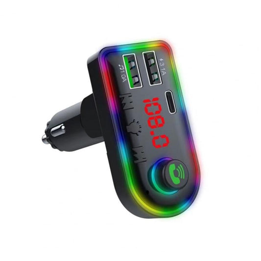 F8 Car FM Transmitter Colorful Light Type-C Car MP3 Player - Bluetooth Car Kits by PMC Jewellery | Online Shopping South Africa | PMC Jewellery | Buy Now Pay Later Mobicred