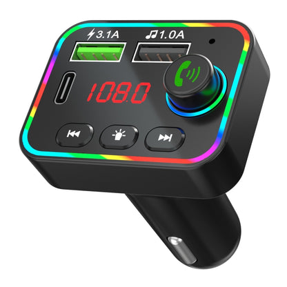 F4 Car MP3 Player FM Transmitter Colorful Backlight USB Charger Dual USB Car Accessories - Bluetooth Car Kits by PMC Jewellery | Online Shopping South Africa | PMC Jewellery | Buy Now Pay Later Mobicred