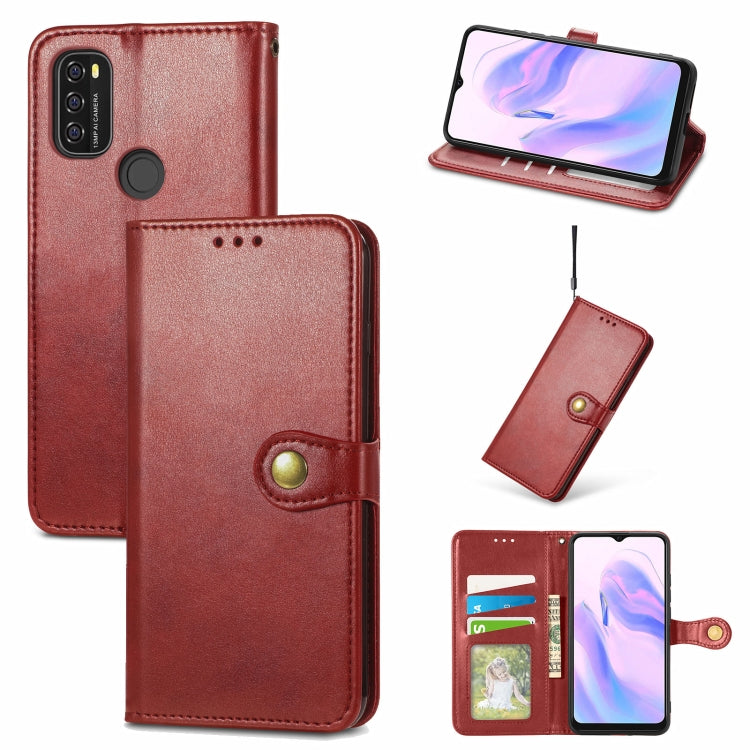 For Blackview A70 Solid Color Leather Buckle Phone Case with Lanyard & Photo Frame & Card Slot & Wallet & Stand Function(Red) - More Brand by PMC Jewellery | Online Shopping South Africa | PMC Jewellery