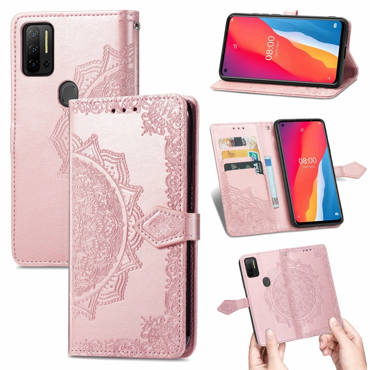 For Ulefone Note 11 Plus Mandala Flower Embossed Horizontal Flip Leather Case with Bracket / Card Slot / Wallet / Lanyard(Rose Gold) - Ulefone Cases by PMC Jewellery | Online Shopping South Africa | PMC Jewellery | Buy Now Pay Later Mobicred