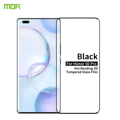 For Honor 50 Pro MOFI 9H 3D Explosion-Proof Hot Bending Full Screen Tempered Glass Film(Black) - Honor Tempered Glass by MOFI | Online Shopping South Africa | PMC Jewellery