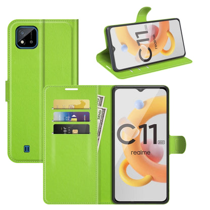 For OPPO Realme C11 2021 Litchi Texture Horizontal Flip Protective Case with Holder & Card Slots & Wallet(Green) - Realme Cases by PMC Jewellery | Online Shopping South Africa | PMC Jewellery | Buy Now Pay Later Mobicred