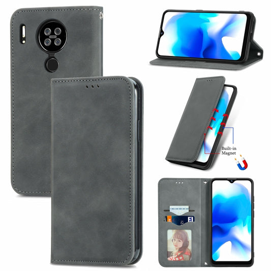 For Blackview A80 / A80s Retro Skin Feel Business Magnetic Horizontal Flip Leather Case with Holder & Card Slots & Wallet & Photo Frame(Gray) - More Brand by PMC Jewellery | Online Shopping South Africa | PMC Jewellery | Buy Now Pay Later Mobicred