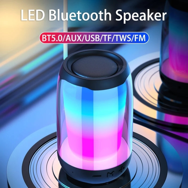 P4 LED Portable Bluetooth Wireless Bass Waterproof Outdoor Speaker Support AUX / TF Card / USB(Black) - Desktop Speaker by PMC Jewellery | Online Shopping South Africa | PMC Jewellery | Buy Now Pay Later Mobicred