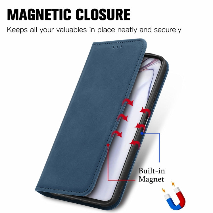 For Blackview A100 Retro Skin Feel Business Magnetic Horizontal Flip Leather Case with Holder & Card Slots & Wallet & Photo Frame(Blue) - More Brand by PMC Jewellery | Online Shopping South Africa | PMC Jewellery | Buy Now Pay Later Mobicred