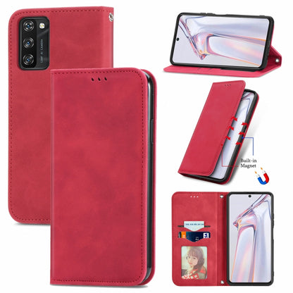 For Blackview A100 Retro Skin Feel Business Magnetic Horizontal Flip Leather Case with Holder & Card Slots & Wallet & Photo Frame(Red) - More Brand by PMC Jewellery | Online Shopping South Africa | PMC Jewellery | Buy Now Pay Later Mobicred