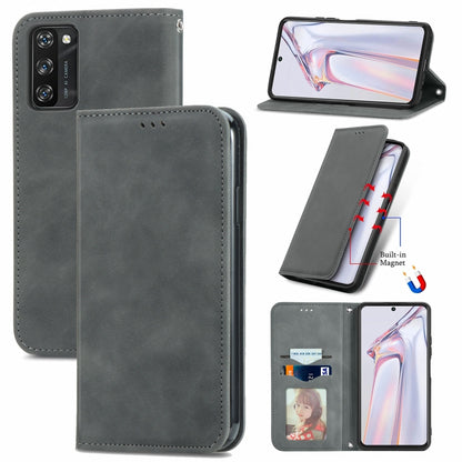 For Blackview A100 Retro Skin Feel Business Magnetic Horizontal Flip Leather Case with Holder & Card Slots & Wallet & Photo Frame(Gray) - More Brand by PMC Jewellery | Online Shopping South Africa | PMC Jewellery | Buy Now Pay Later Mobicred