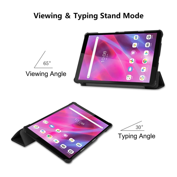 For Lenovo Tab M8 1/2/3 ENKAY Custer Texture Horizontal Flip PU+PC Leather Case with Three-folding Holder(Light Blue) - Lenovo by ENKAY | Online Shopping South Africa | PMC TechLife | Buy Now Pay Later Mobicred