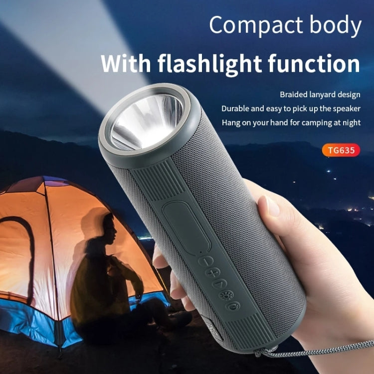 T&G TG635 Portable Outdoor Waterproof Bluetooth Speaker with Flashlight Function(Gray) - Waterproof Speaker by T&G | Online Shopping South Africa | PMC Jewellery | Buy Now Pay Later Mobicred