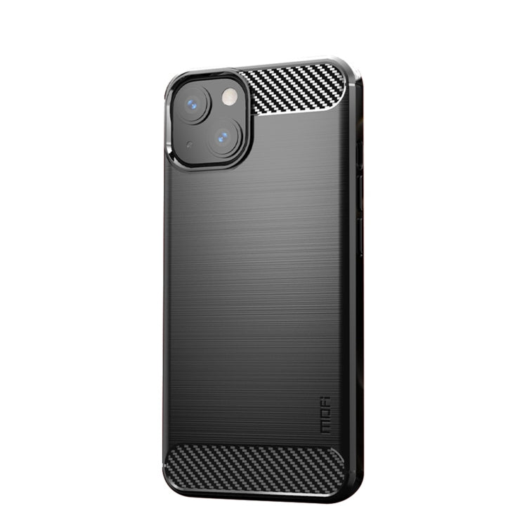 For iPhone 13 mini MOFI Gentleness Series Brushed Texture Carbon Fiber Soft TPU Case  (Black) - iPhone 13 mini Cases by MOFI | Online Shopping South Africa | PMC Jewellery