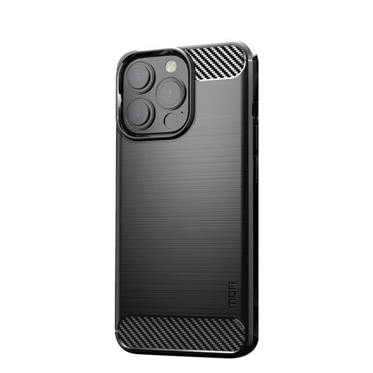 For iPhone 13 Pro MOFI Gentleness Series Brushed Texture Carbon Fiber Soft TPU Case  (Black) - iPhone 13 Pro Cases by MOFI | Online Shopping South Africa | PMC Jewellery