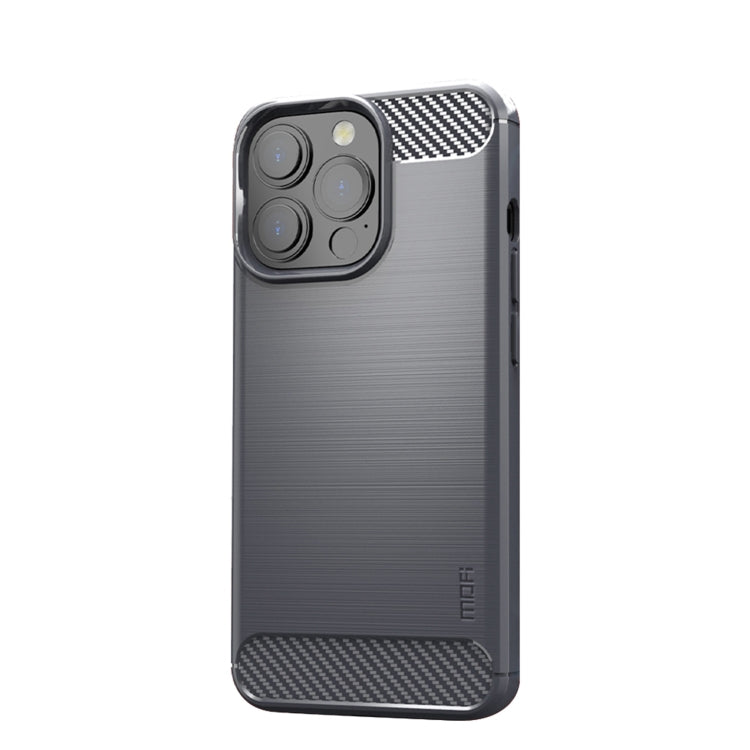 For iPhone 13 Pro MOFI Gentleness Series Brushed Texture Carbon Fiber Soft TPU Case  (Gray) - iPhone 13 Pro Cases by MOFI | Online Shopping South Africa | PMC Jewellery | Buy Now Pay Later Mobicred