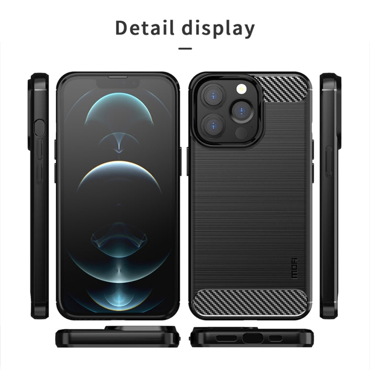 For iPhone 13 Pro Max MOFI Gentleness Series Brushed Texture Carbon Fiber Soft TPU Case  (Blue) - iPhone 13 Pro Max Cases by MOFI | Online Shopping South Africa | PMC TechLife | Buy Now Pay Later Mobicred