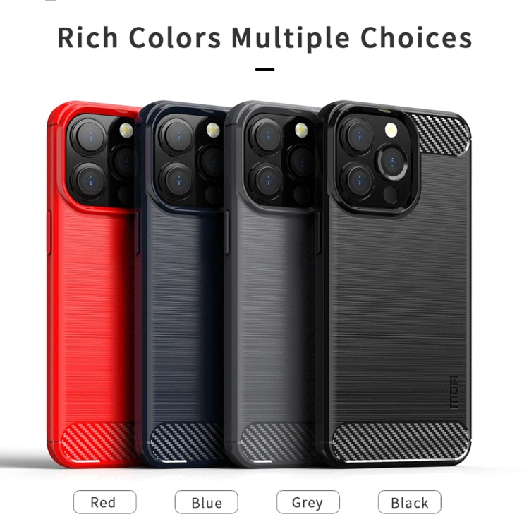 For iPhone 13 Pro Max MOFI Gentleness Series Brushed Texture Carbon Fiber Soft TPU Case  (Blue) - iPhone 13 Pro Max Cases by MOFI | Online Shopping South Africa | PMC TechLife | Buy Now Pay Later Mobicred