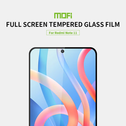 For Xiaomi Redmi Note 11 MOFI 9H 2.5D Full Screen Tempered Glass Film(Black) -  by MOFI | Online Shopping South Africa | PMC Jewellery