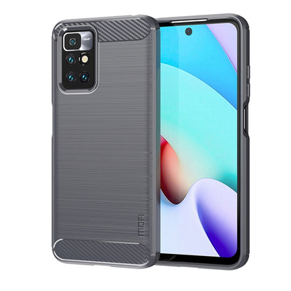 For Xiaomi Redmi 10 / 10 Prime MOFI Gentleness Series Brushed Texture Carbon Fiber Soft TPU Phone Case(Gray) - Xiaomi Cases by MOFI | Online Shopping South Africa | PMC Jewellery