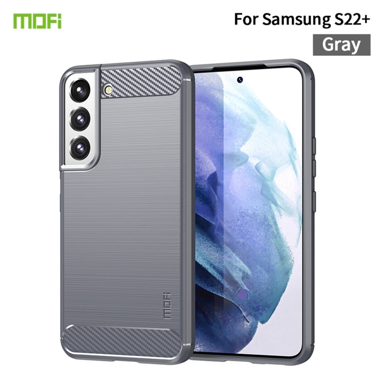 For Samsung Galaxy S22+ 5G MOFI Gentleness Series Brushed Texture Carbon Fiber Soft TPU Case(Gray) - Galaxy S22+ 5G Cases by MOFI | Online Shopping South Africa | PMC Jewellery | Buy Now Pay Later Mobicred