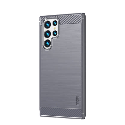 For Samsung Galaxy S22 Ultra 5G MOFI Gentleness Series Brushed Texture Carbon Fiber Soft TPU Case(Gray) - Galaxy S22 Ultra 5G Cases by MOFI | Online Shopping South Africa | PMC Jewellery