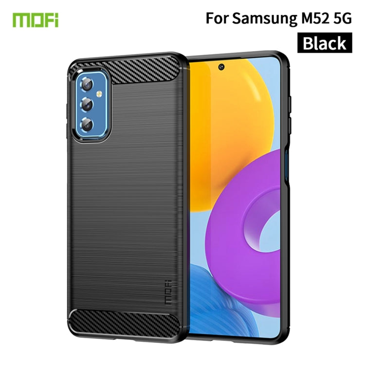 For Samsung Galaxy M52 5G MOFI Gentleness Series Brushed Texture Carbon Fiber Soft TPU Case(Black) - Galaxy Phone Cases by MOFI | Online Shopping South Africa | PMC Jewellery | Buy Now Pay Later Mobicred