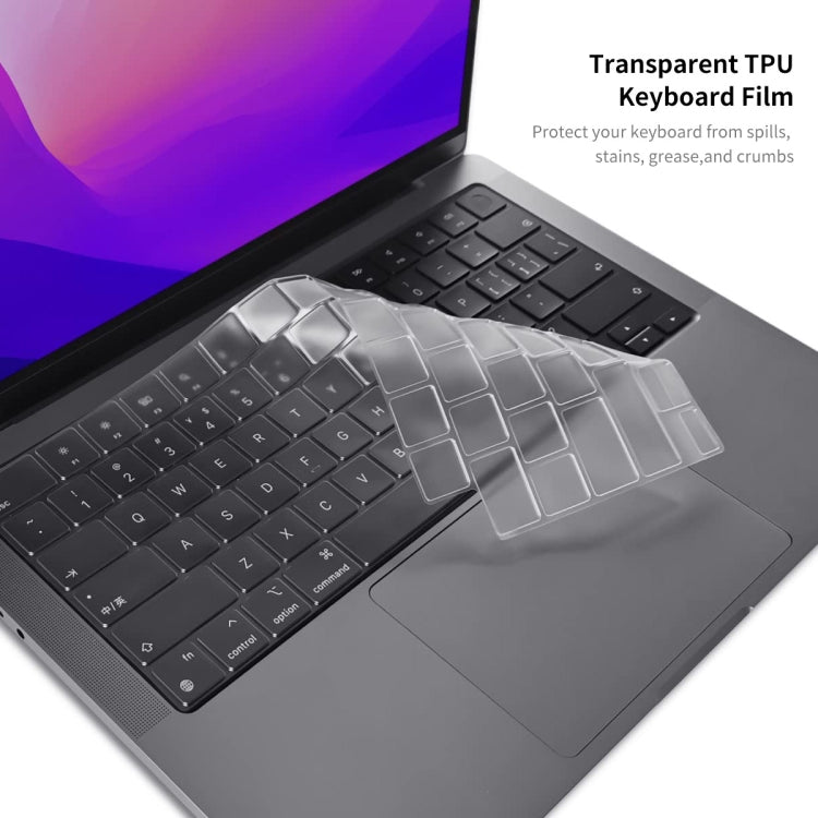 ENKAY Hat-Prince 3 in 1 Crystal Laptop Protective Case + TPU Keyboard Film + Anti-dust Plugs Set for MacBook Pro 16.2 inch A2485 2021/A2880 2023, Version:US Version(Black) - MacBook Pro Cases by ENKAY | Online Shopping South Africa | PMC Jewellery | Buy Now Pay Later Mobicred