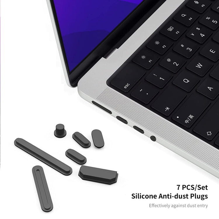 ENKAY Hat-Prince 3 in 1 Matte Laptop Protective Case + TPU Keyboard Film + Anti-dust Plugs Set for MacBook Pro 14.2 inch A2442 2021/A2779 2023, Version:EU Version(Dark Blue) - MacBook Pro Cases by ENKAY | Online Shopping South Africa | PMC Jewellery | Buy Now Pay Later Mobicred