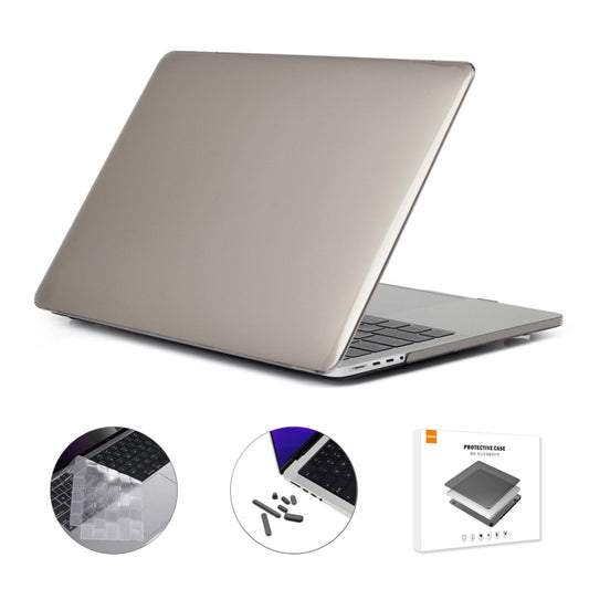 ENKAY Hat-Prince 3 in 1 Crystal Laptop Protective Case + TPU Keyboard Film + Anti-dust Plugs Set for MacBook Pro 14.2 inch A2442 2021, Version:US Version(Grey) - MacBook Pro Cases by ENKAY | Online Shopping South Africa | PMC Jewellery | Buy Now Pay Later Mobicred