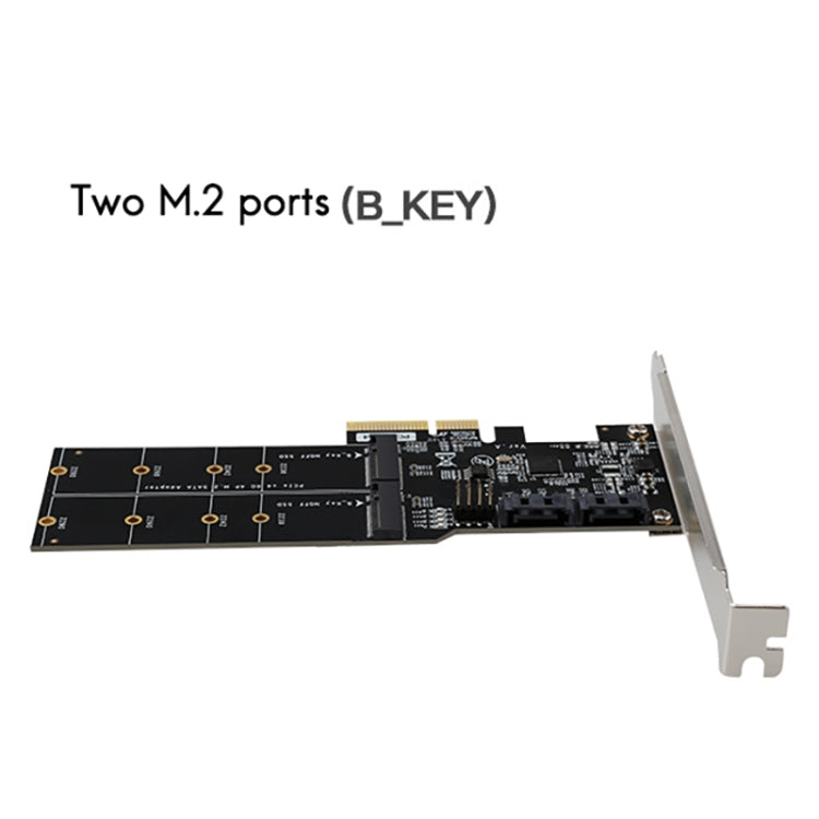 SATA3.0 PCIE3.0 to 2-port M.2 (B-KEY) Adapter Card - Add-on Cards by PMC Jewellery | Online Shopping South Africa | PMC Jewellery | Buy Now Pay Later Mobicred