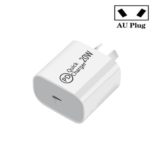 AU-20W PD USB-C / Type-C Travel Charger for Mobile Phone, AU Plug - USB Charger by PMC Jewellery | Online Shopping South Africa | PMC Jewellery | Buy Now Pay Later Mobicred