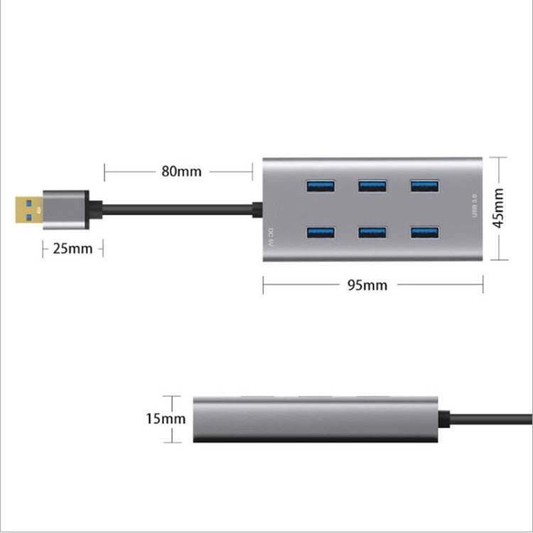 Multiport Metal Enclosure Docking Station HUB with 7 USB 3.0 Ports - USB 3.0 HUB by PMC Jewellery | Online Shopping South Africa | PMC Jewellery | Buy Now Pay Later Mobicred