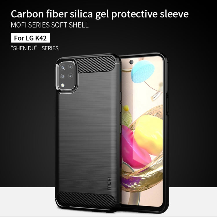 For LG K42 MOFI Gentleness Brushed Carbon Fiber Soft TPU Case(Black) - LG Cases by MOFI | Online Shopping South Africa | PMC TechLife | Buy Now Pay Later Mobicred
