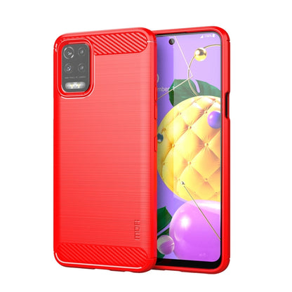 For LG K52 / K62 / K62+ / Q52 / Q62  MOFI Gentleness Brushed Carbon Fiber Soft TPU Case(Red) - LG by MOFI | Online Shopping South Africa | PMC Jewellery | Buy Now Pay Later Mobicred