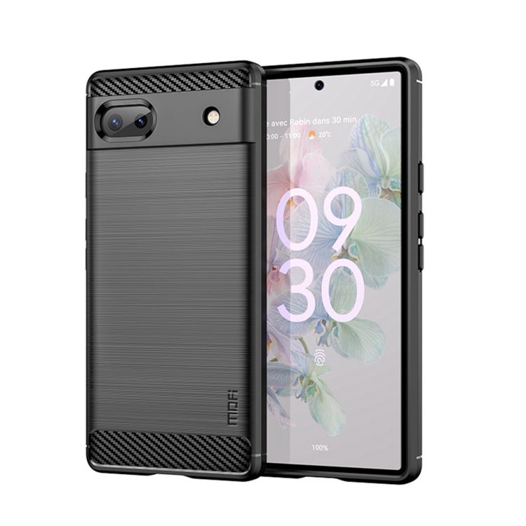 For Google Pixel 6A MOFI Gentleness Brushed Carbon Fiber Soft TPU Case(Black) - Google Cases by MOFI | Online Shopping South Africa | PMC Jewellery | Buy Now Pay Later Mobicred