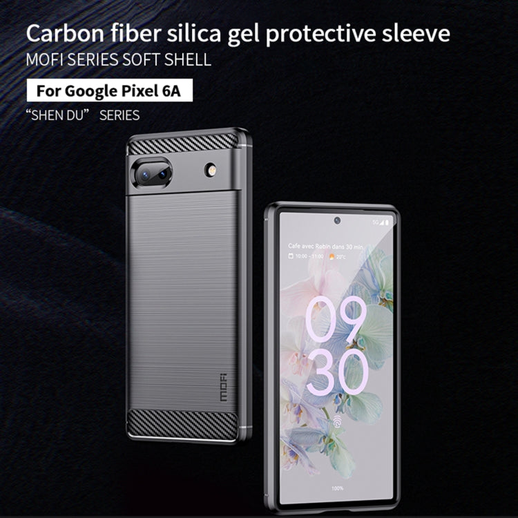 For Google Pixel 6A MOFI Gentleness Brushed Carbon Fiber Soft TPU Case(Black) - Google Cases by MOFI | Online Shopping South Africa | PMC Jewellery | Buy Now Pay Later Mobicred