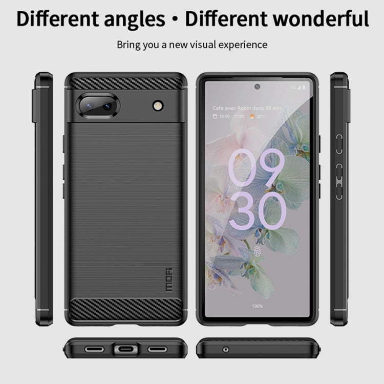 For Google Pixel 6A MOFI Gentleness Brushed Carbon Fiber Soft TPU Case(Black) - Google Cases by MOFI | Online Shopping South Africa | PMC Jewellery | Buy Now Pay Later Mobicred